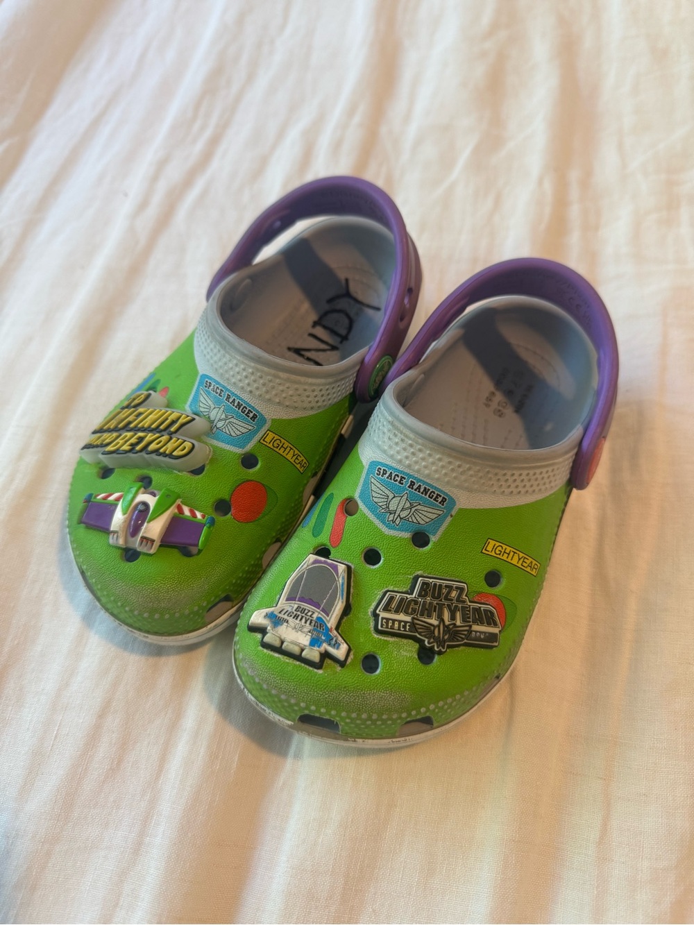CROCS Green and Purple Buzz Lightyear Crocs